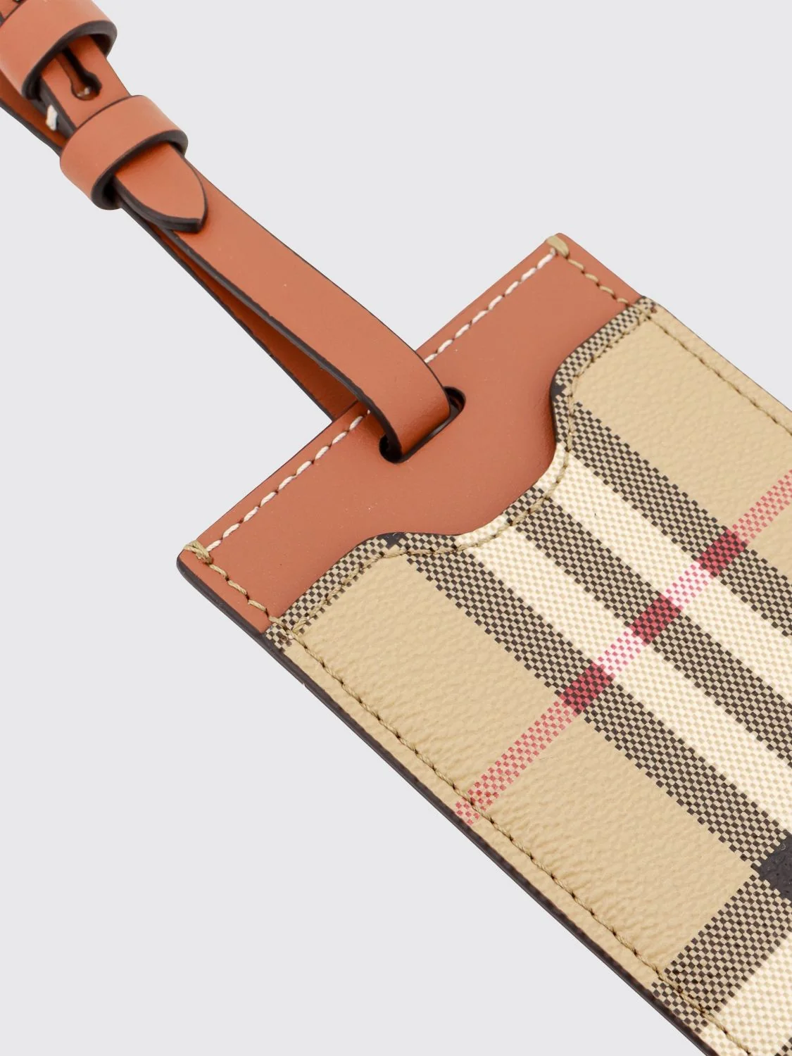 BURBERRY OS mini vintage check travel accessory with leather details