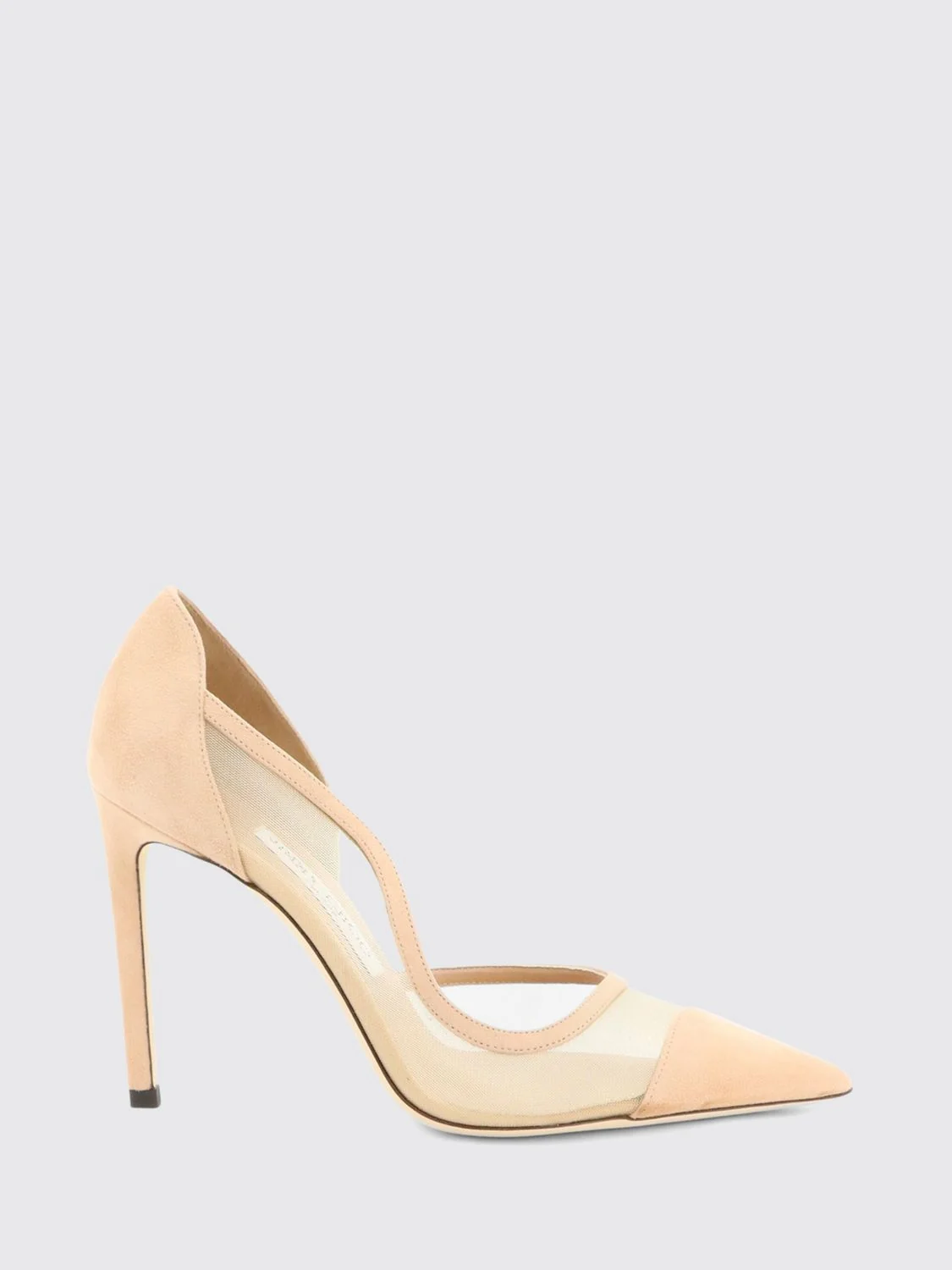 JIMMY CHOO 35½ brigitte mesh and suede pumps with high stiletto heel