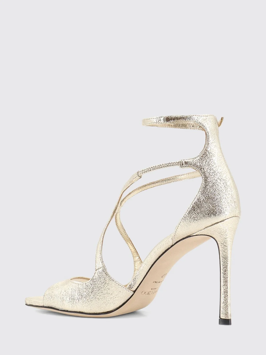 azia laminated leather sandals with high heel and square toe