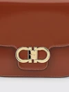 north-south double gancini mini crossbody bag in calfskin