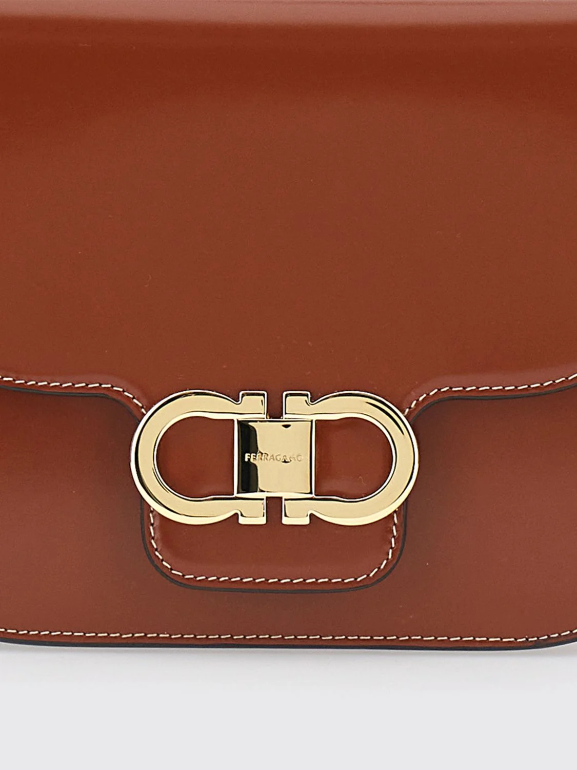 north-south double gancini mini crossbody bag in calfskin