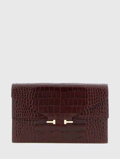 small croc-effect calfskin leather crossbody bag with logo