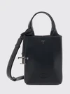 mini hammered leather bucket bag with double handle and strap