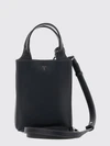 mini hammered leather bucket bag with double handle and strap