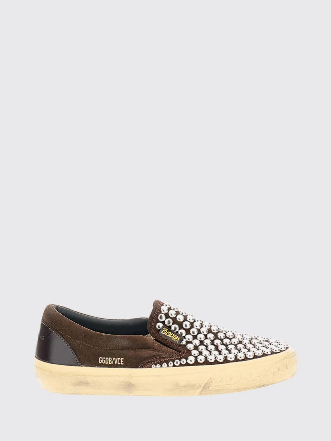 penstar slip-on suede sneakers with studs and distressed effect