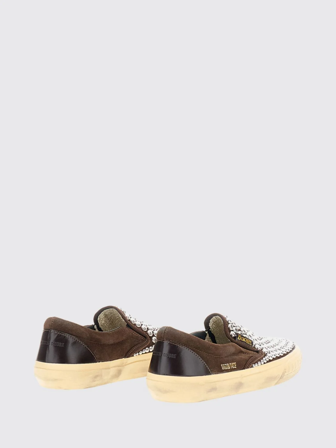 penstar slip-on suede sneakers with studs and distressed effect