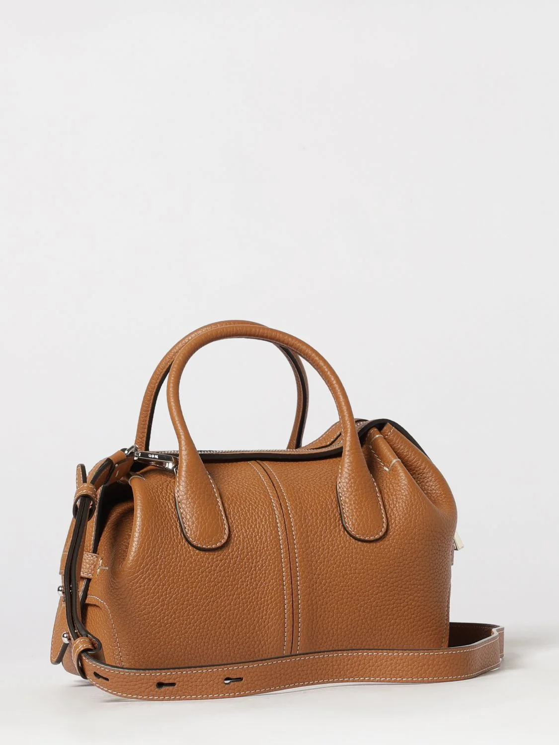 small grained calfskin boston bag with charm