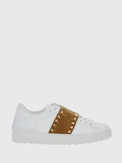 rockstud untitled calfskin leather sneakers with studs