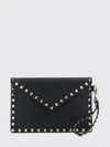 rockstud grained leather envelope clutch with studs