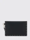 rockstud grained leather envelope clutch with studs