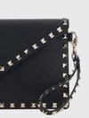 rockstud grained leather envelope clutch with studs