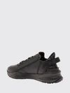flow low-top leather and fabric sneakers with ff monogram and side zip