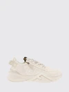 flow low-top leather and fabric sneakers with jacquard ff monogram