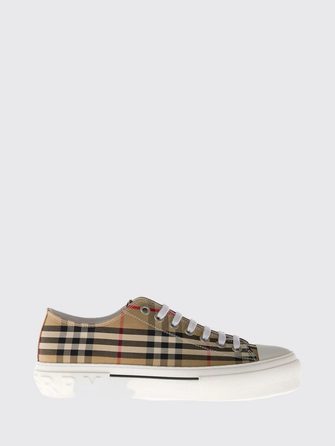 jack vintage check cotton sneakers with rubber toe cap