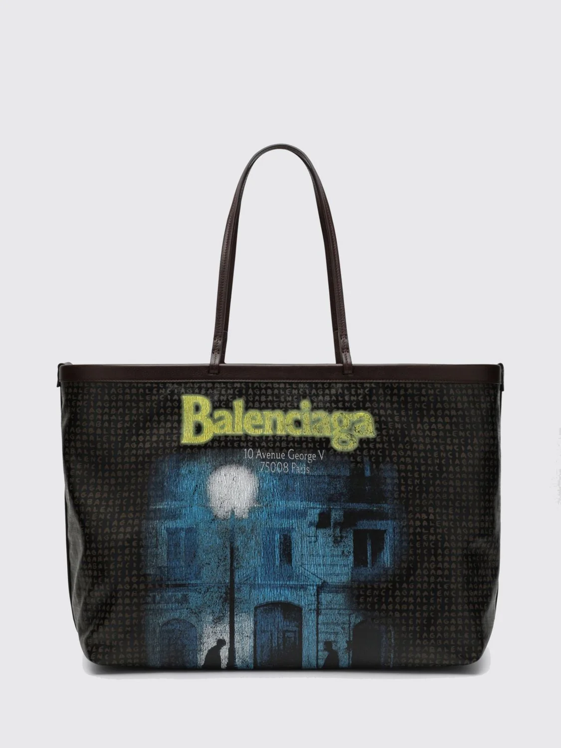 BALENCIAGA OS tote select large coated cotton tote bag with graphic print