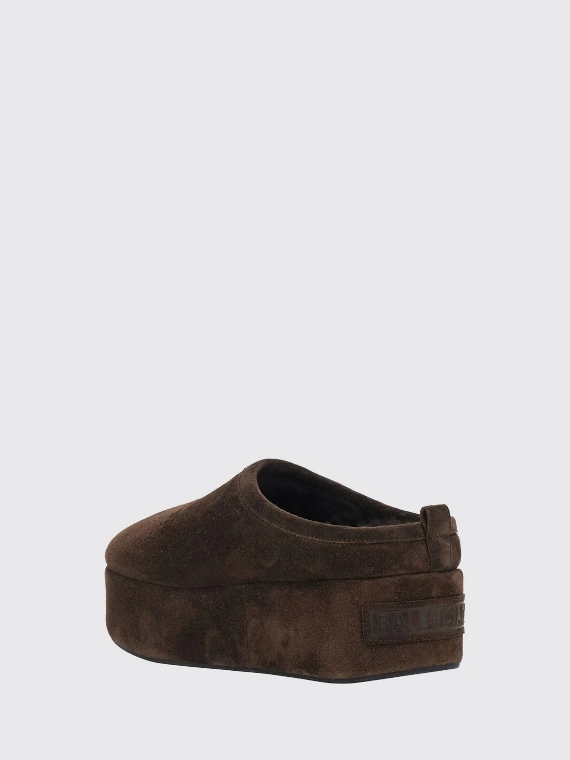 alaska shearling-lined suede mules with wedge platform sole