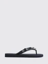 studded rubber thong sandals with decorative buckle