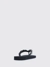 studded rubber thong sandals with decorative buckle