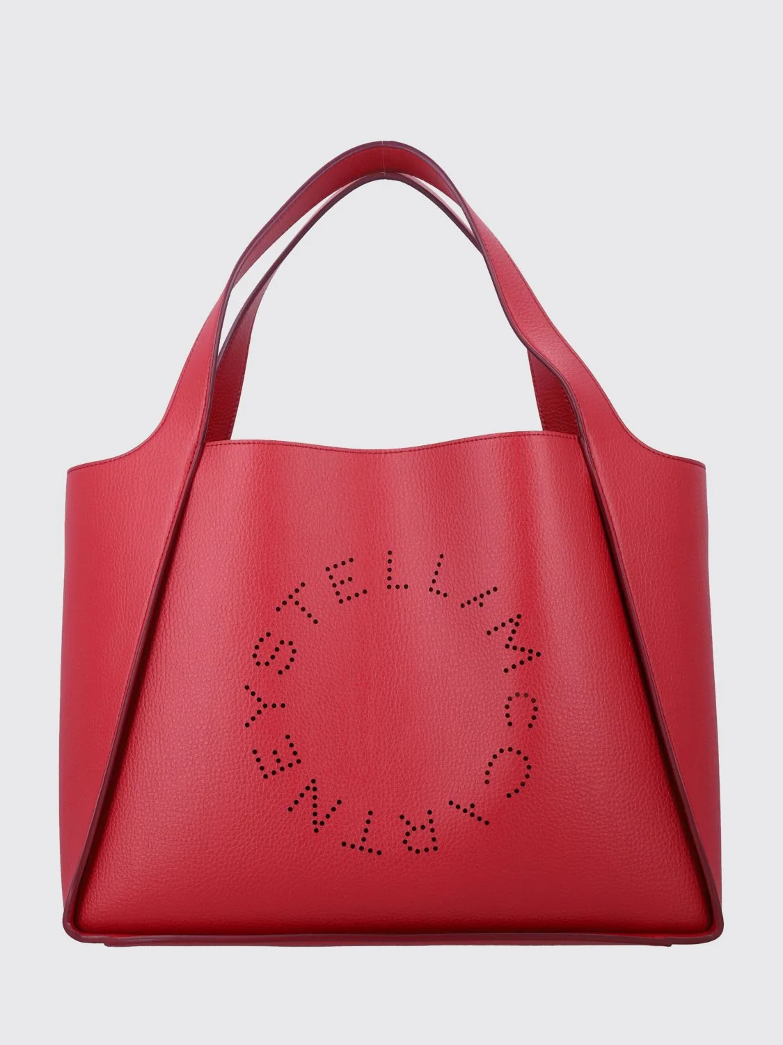 STELLA MCCARTNEY OS perforated logo handbag in faux leather with pouch