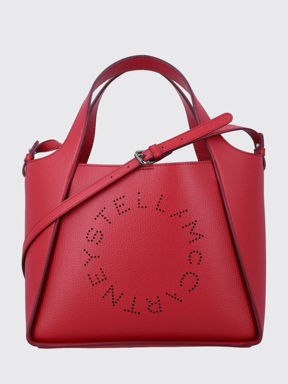 STELLA MCCARTNEY OS faux leather handbag with perforated logo and strap