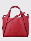 faux leather handbag with perforated logo and strap