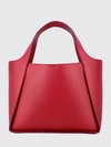 faux leather handbag with perforated logo and strap