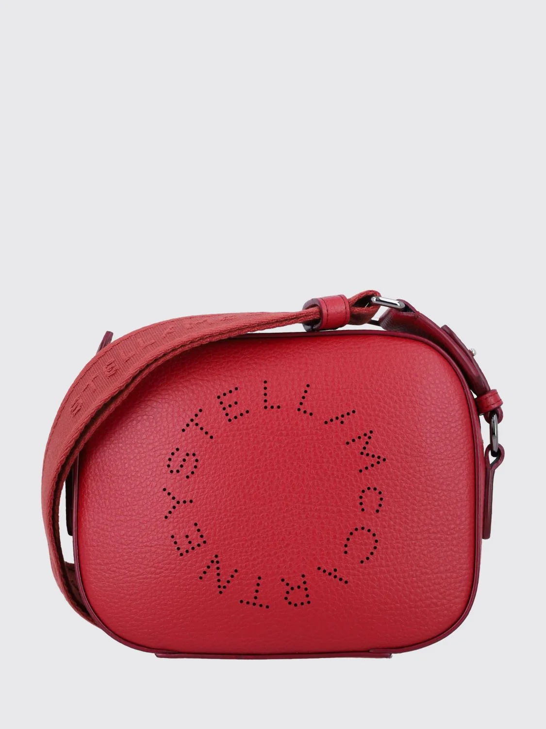 STELLA MCCARTNEY OS mini faux leather camera bag with perforated logo