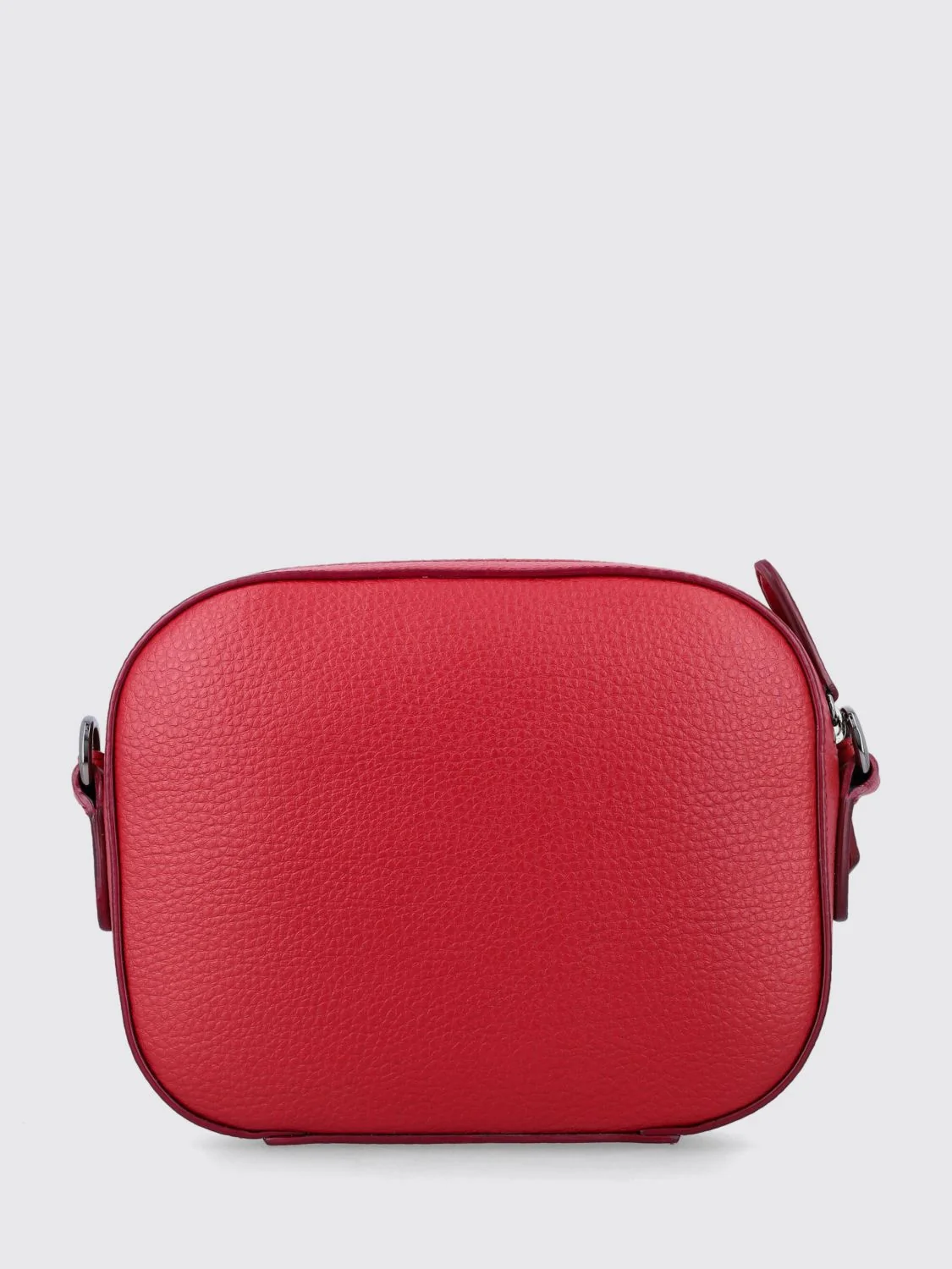 mini faux leather camera bag with perforated logo