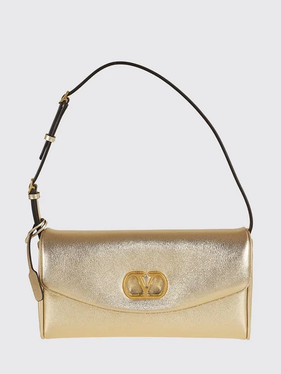 devain laminated nappa shoulder bag with vlogo signature