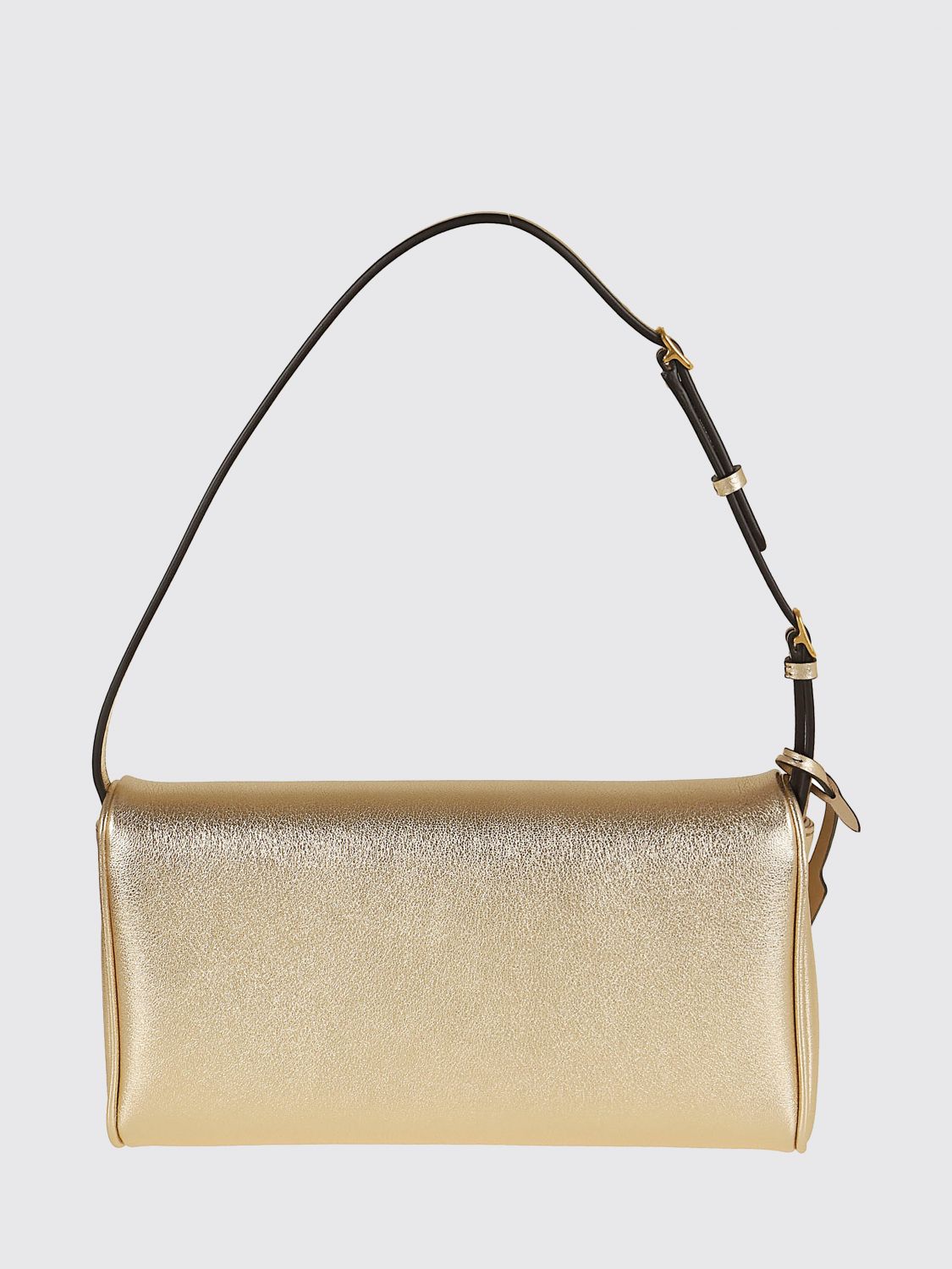 devain laminated nappa shoulder bag with vlogo signature
