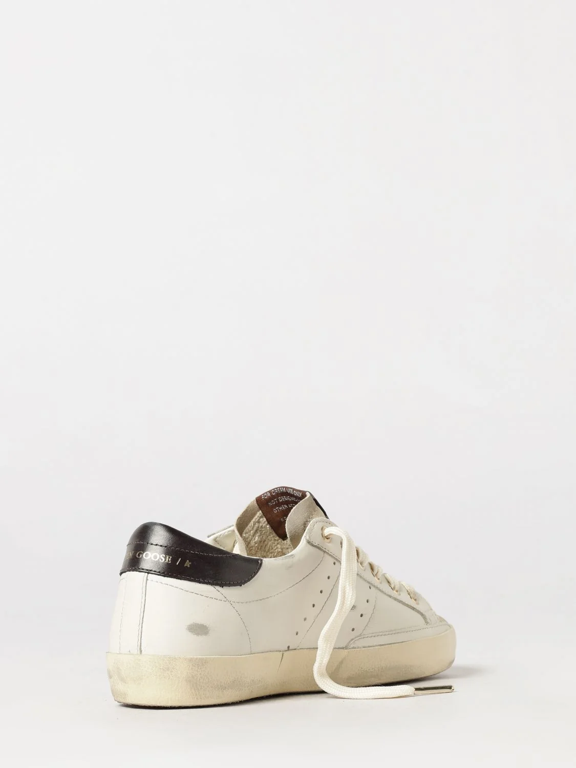 super-star leather and suede sneakers with rhinestone logo