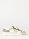 stardan bicolour leather low-top sneakers with distressed finish