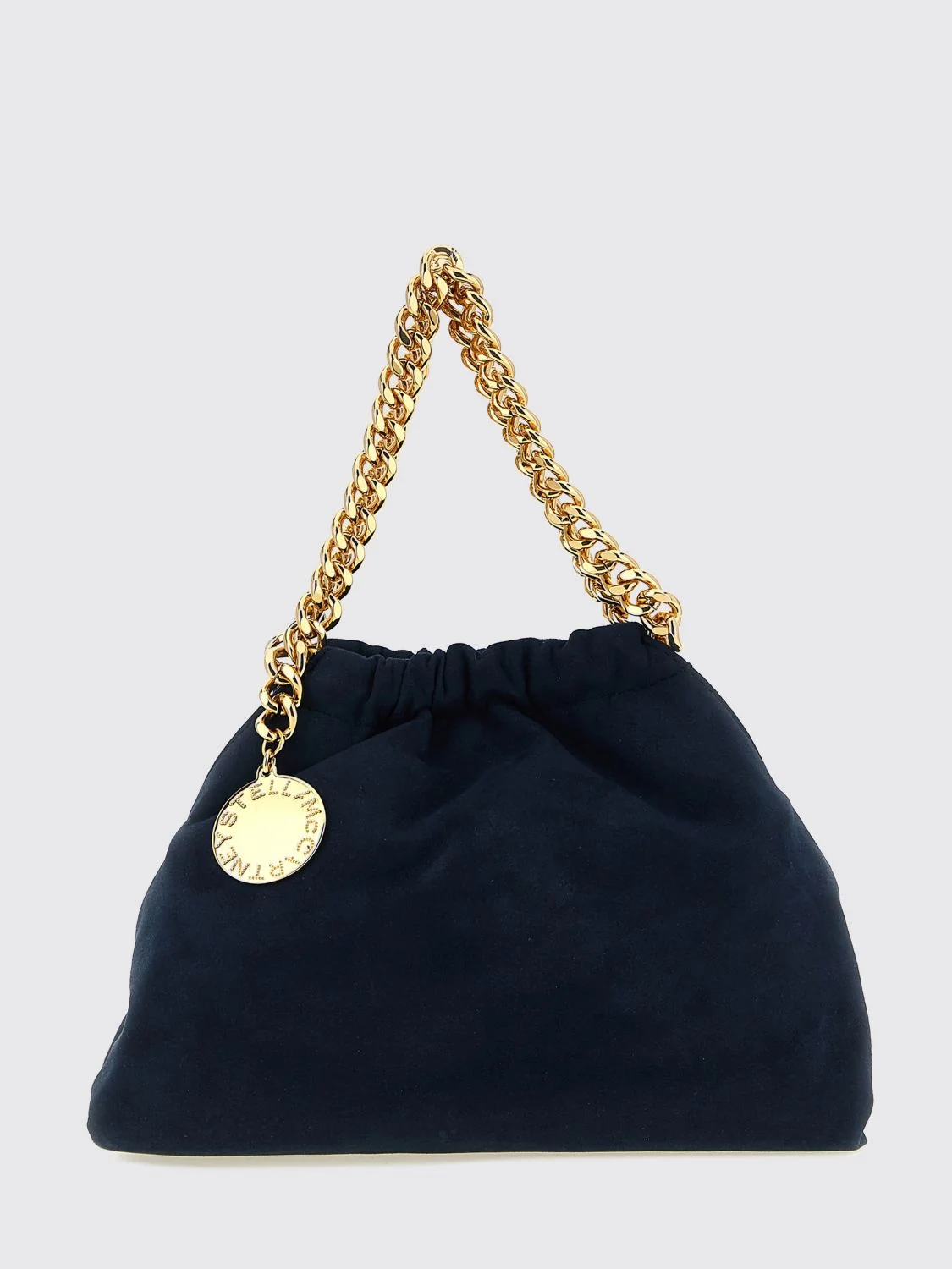 STELLA MCCARTNEY OS faux suede mini bag with chain handle and charm