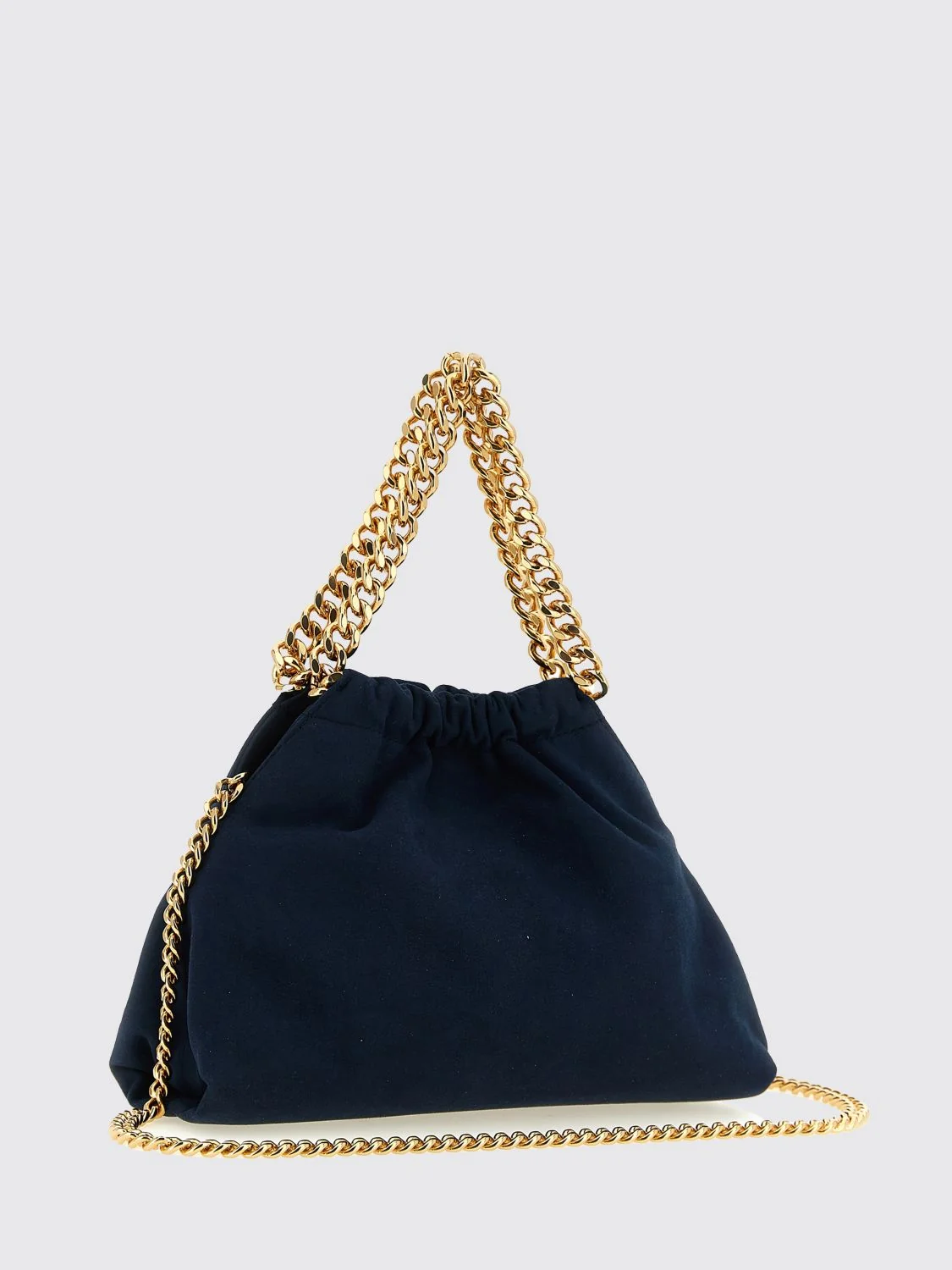 STELLA MCCARTNEY OS faux suede mini bag with chain handle and charm
