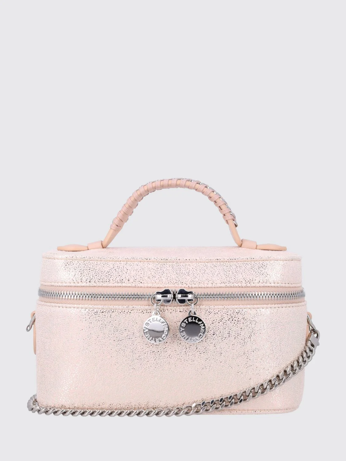 STELLA MCCARTNEY OS mini falabella vanity bag in eco alter mat with woven handle