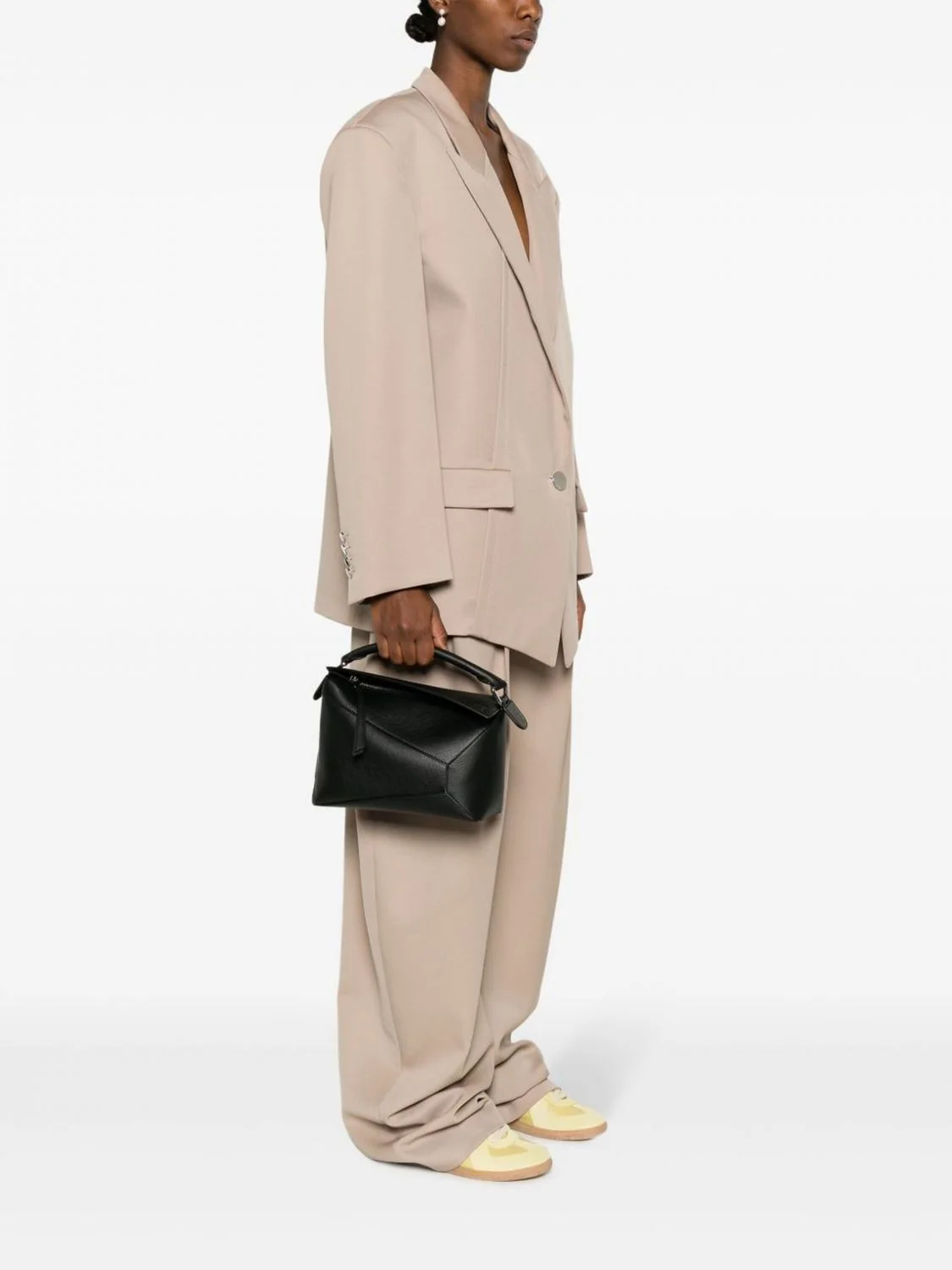 LOEWE OS small puzzle edge bag in grained calf leather with anagram