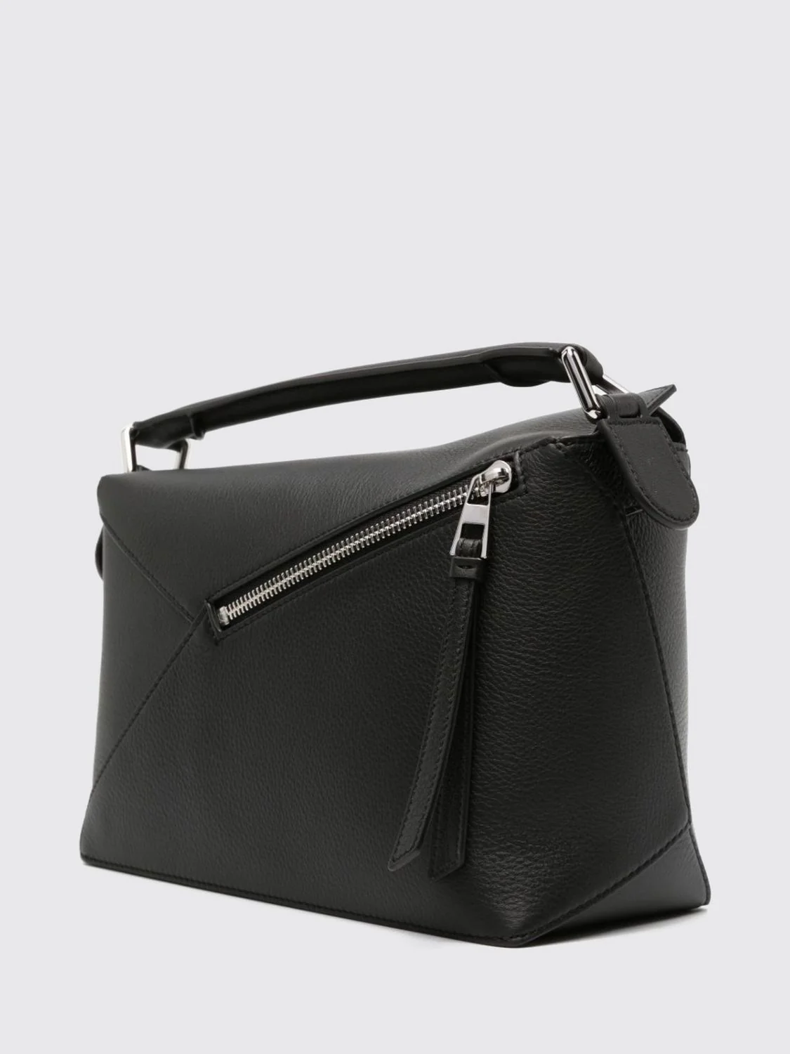 small puzzle edge bag in grained calf leather with anagram