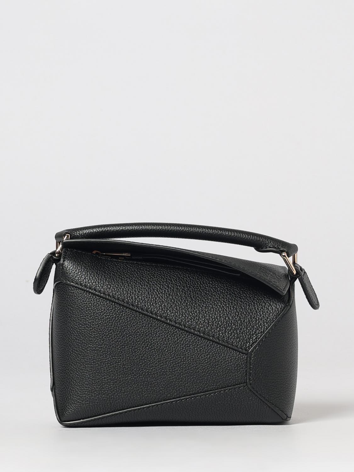 LOEWE OS puzzle mini handbag in grained calfskin with shoulder strap
