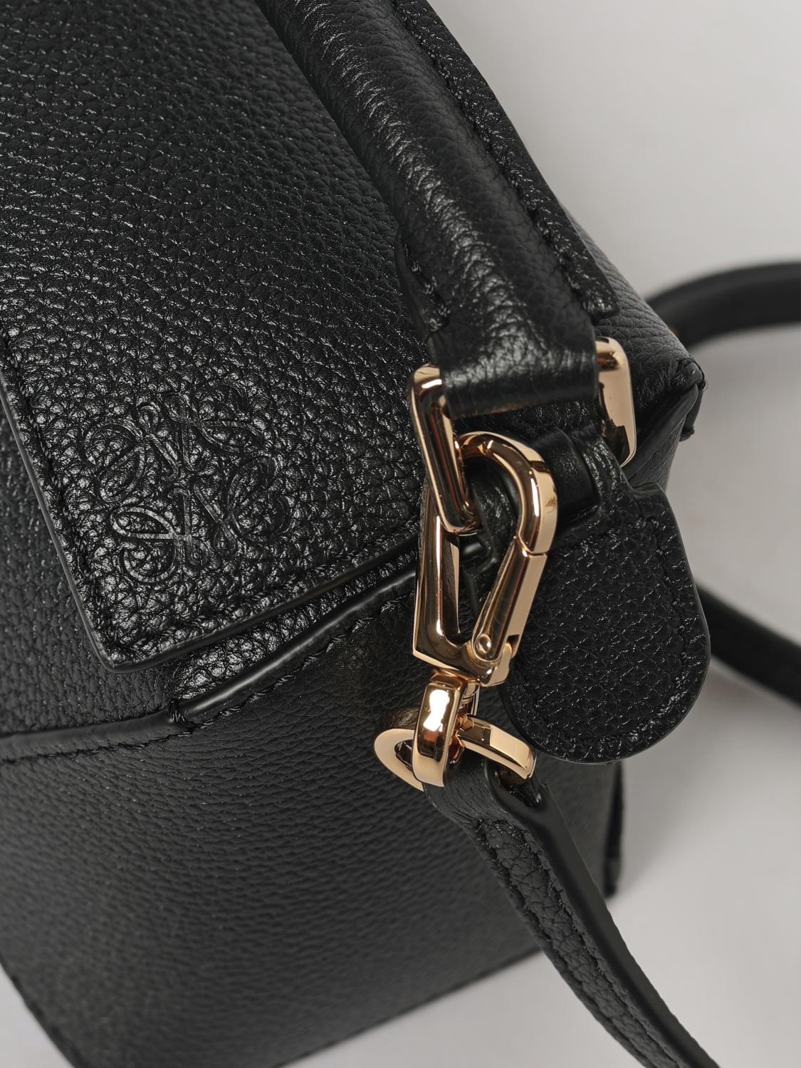 puzzle mini handbag in grained calfskin with shoulder strap