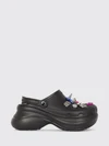 eva sabot mules with metallic studs and monogram charm