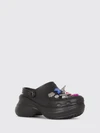 eva sabot mules with metallic studs and monogram charm