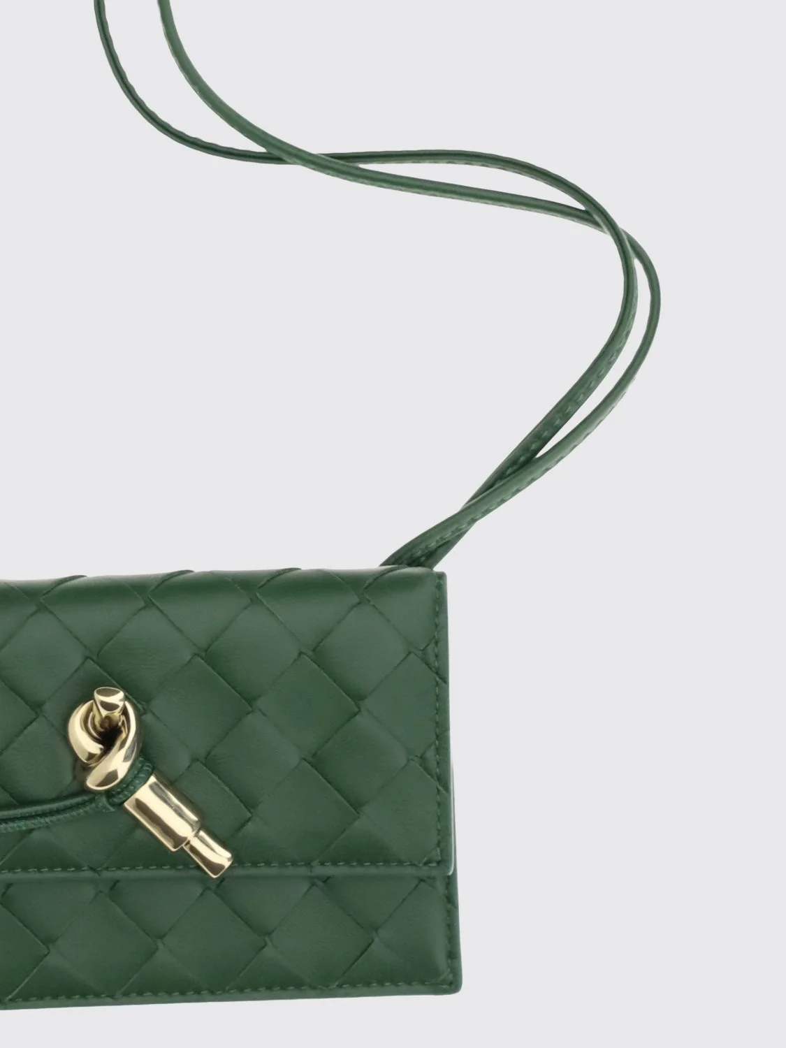 crossbody document holder in woven nappa lambskin