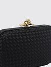 knot intrecciato silk satin clutch with knot closure