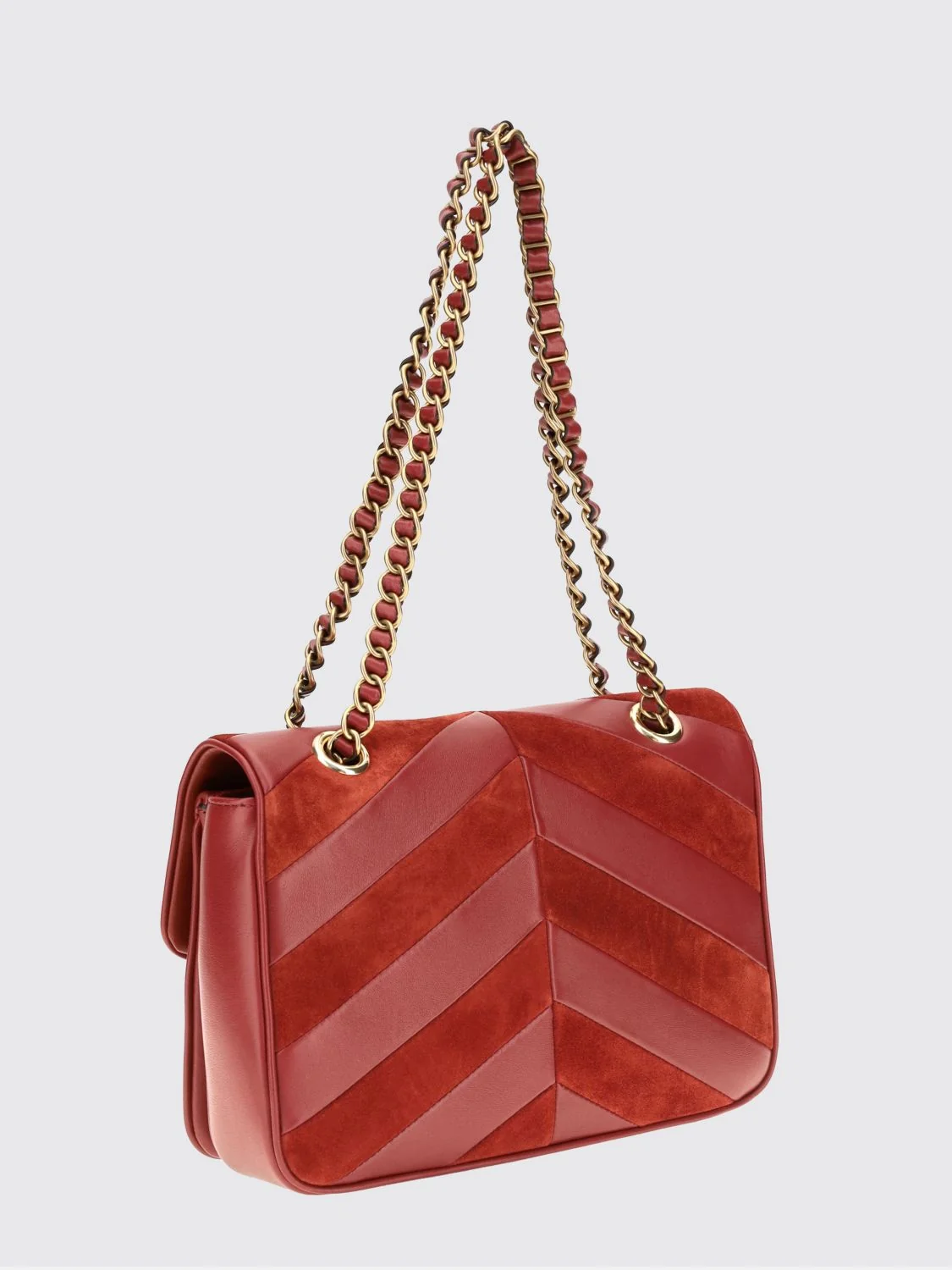 djuna chevron nappa shoulder bag with vlogo signature