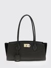 medium studio shoulder bag in hammered leather with gancini logo