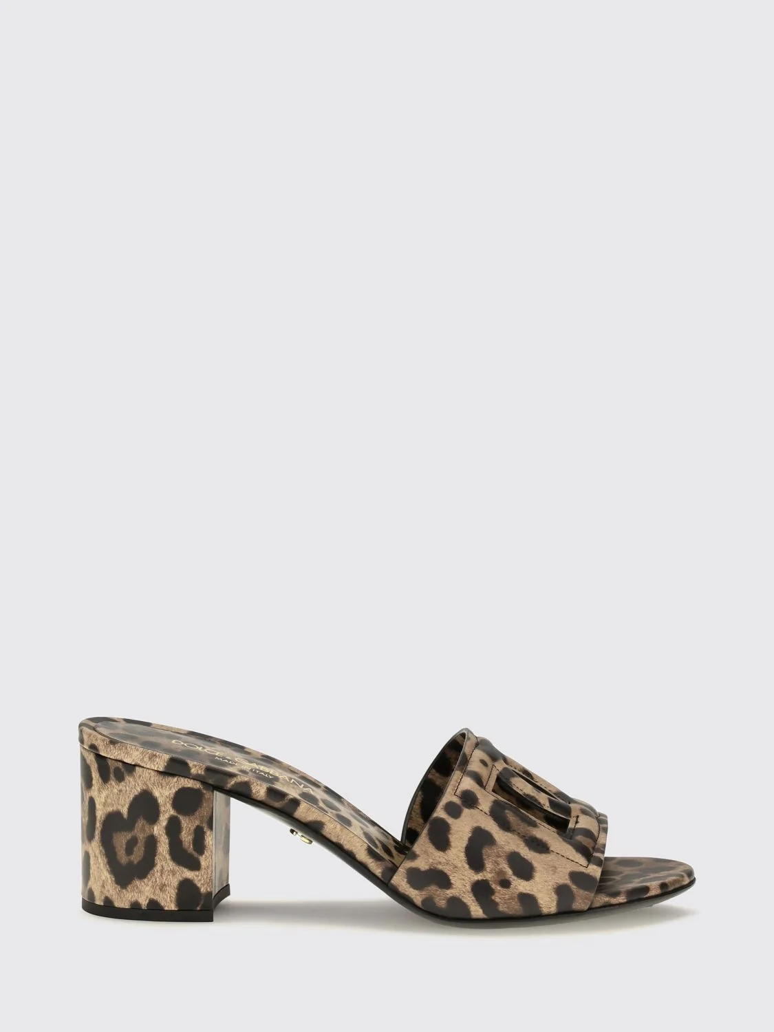 animalier print leather mules with dg logo