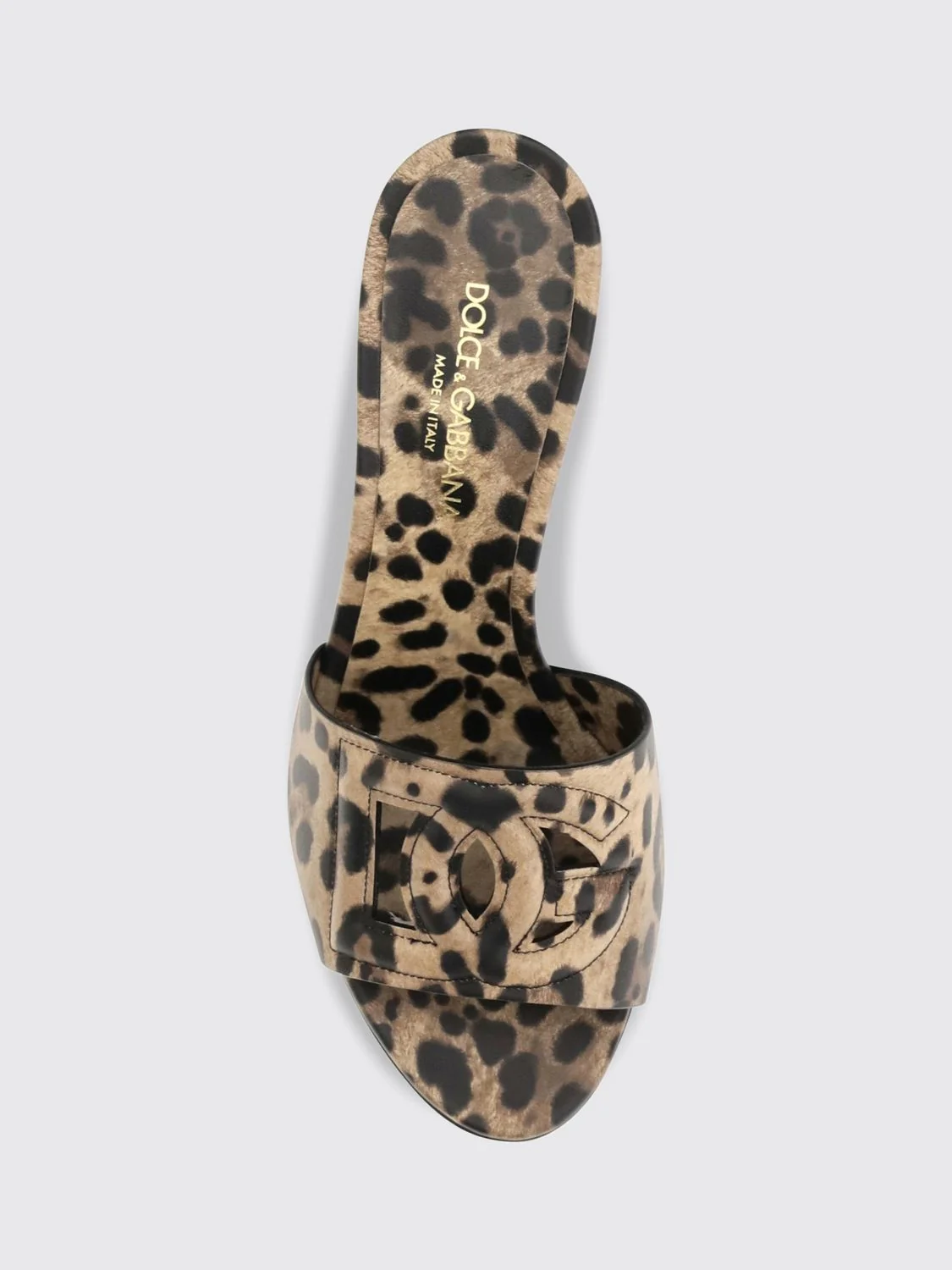 animalier print leather mules with dg logo
