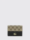 wallet in gg supreme fabric and leather with flap closure