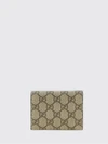 wallet in gg supreme fabric and leather with flap closure