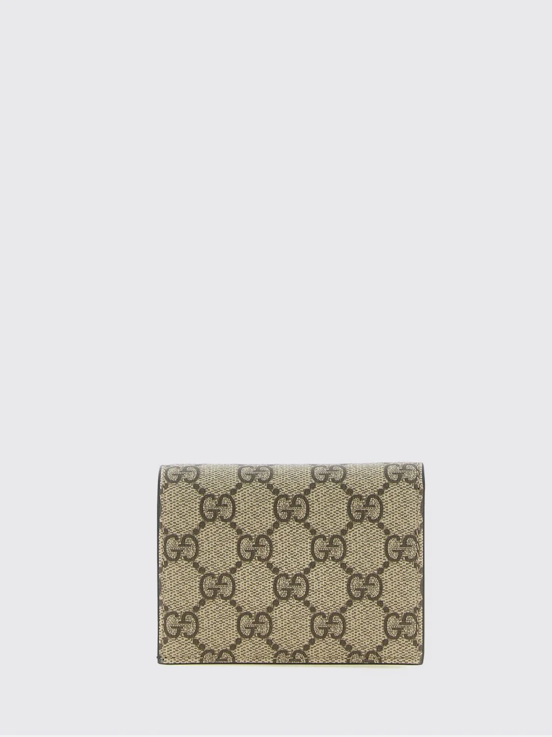 wallet in gg supreme fabric and leather with flap closure